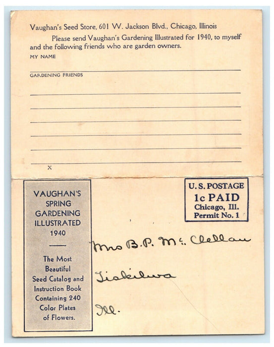 Vaughan's Seed Store Gardening Illustrated Advertising Chicago IL Postcard