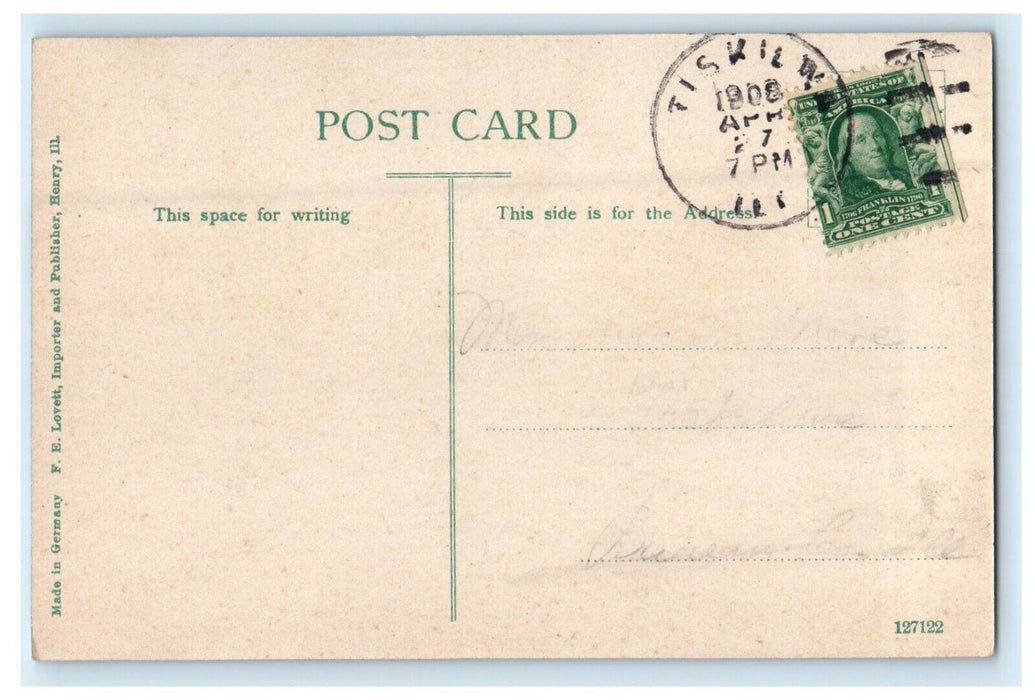 c1910s Excursion Steamer, "David Swain" Henry Illinois IL, Tiskilwa IL Postcard