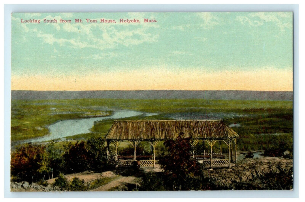 c1912 Looking South from Mt. Tom House, Holyoke, Massachusetts MA Postcard