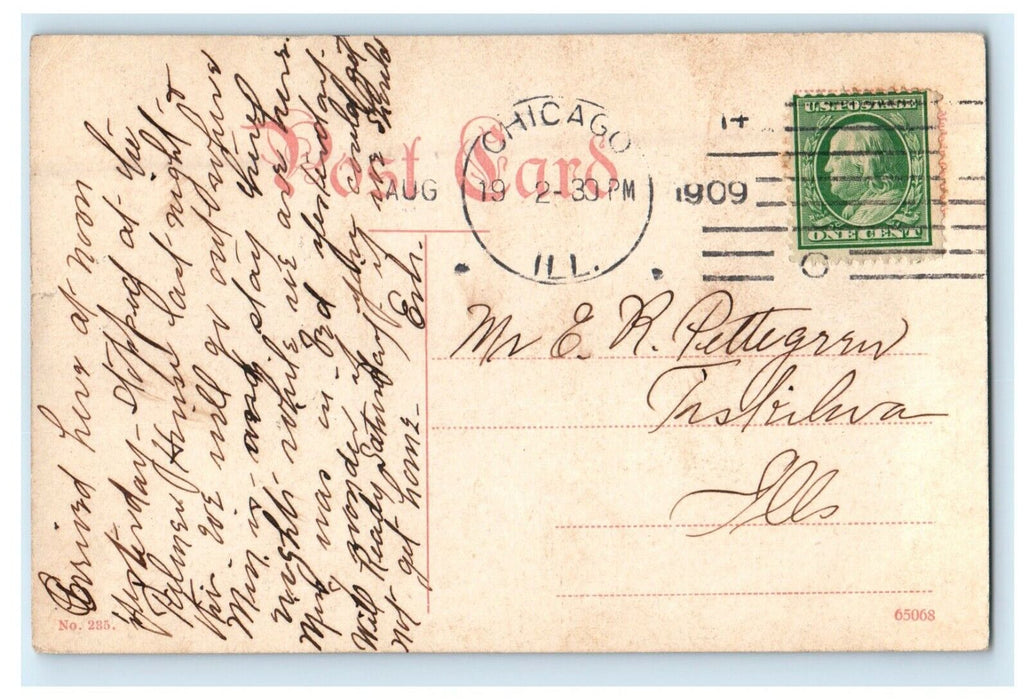 1909 Michigan Avenue Looking From 26th St. North Chicago IL Antique Postcard