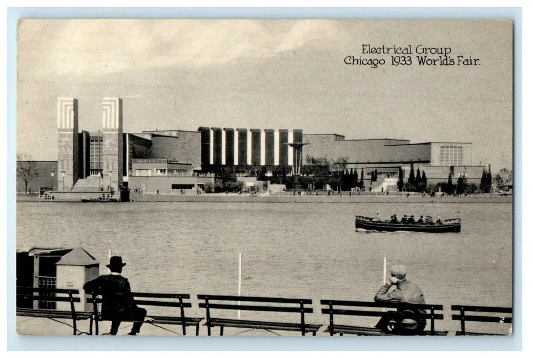 Electrical Group Chicago 1933 World's Fair Boat Scene Illinois IL Postcard