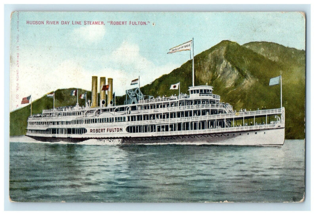 c1910's Hudson River Day Line Steamer Ship Robert Fulton New York NY Postcard