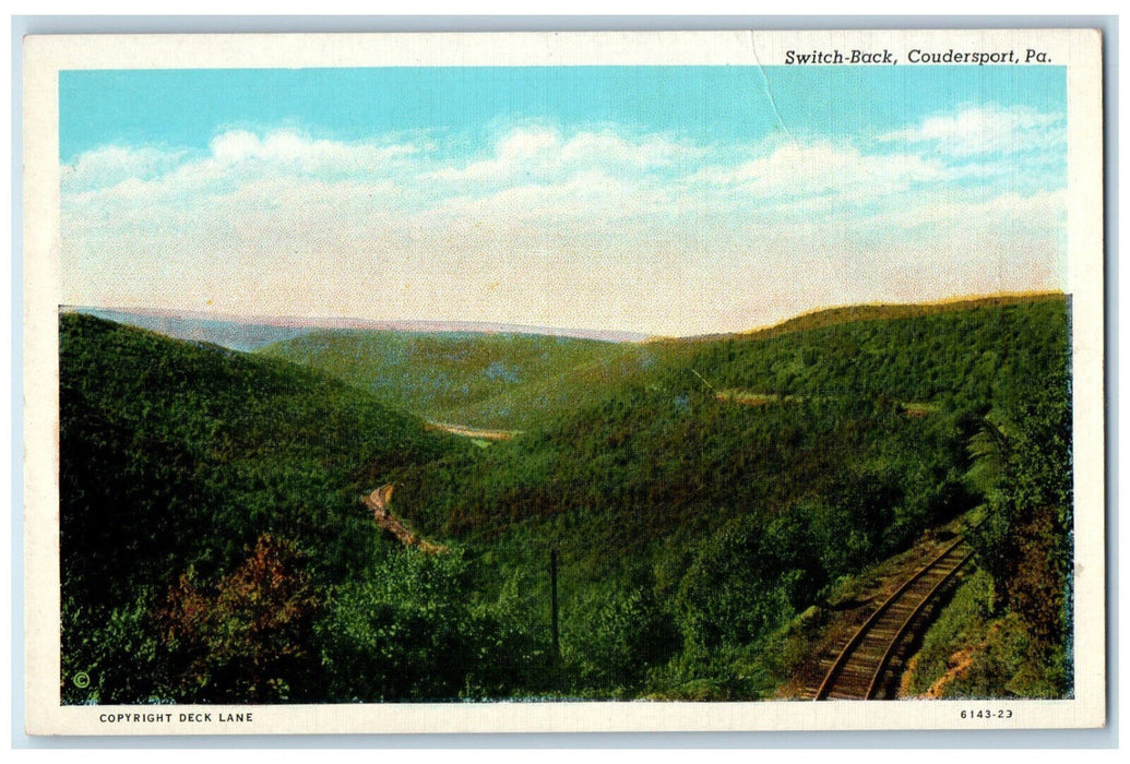 c1920's Railway, Mountain Scene Switch-Back Coudersport Pennsylvania PA Postcard