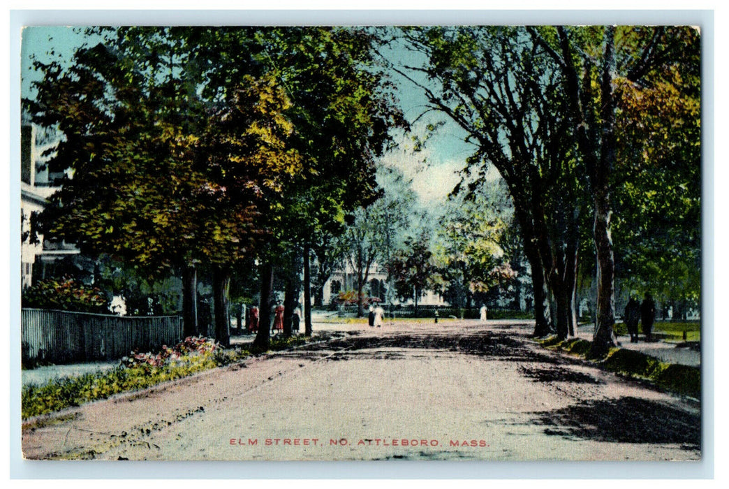 c1910s Elm Street No. Attleboro, Massachusetts MA Unposted Antique Postcard