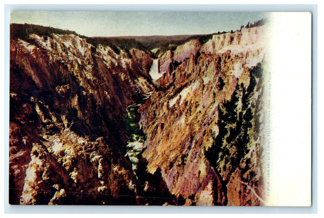 c1905s Canyon from Artist's Point Yellowstone Park Haynes Photo Antique Postcard