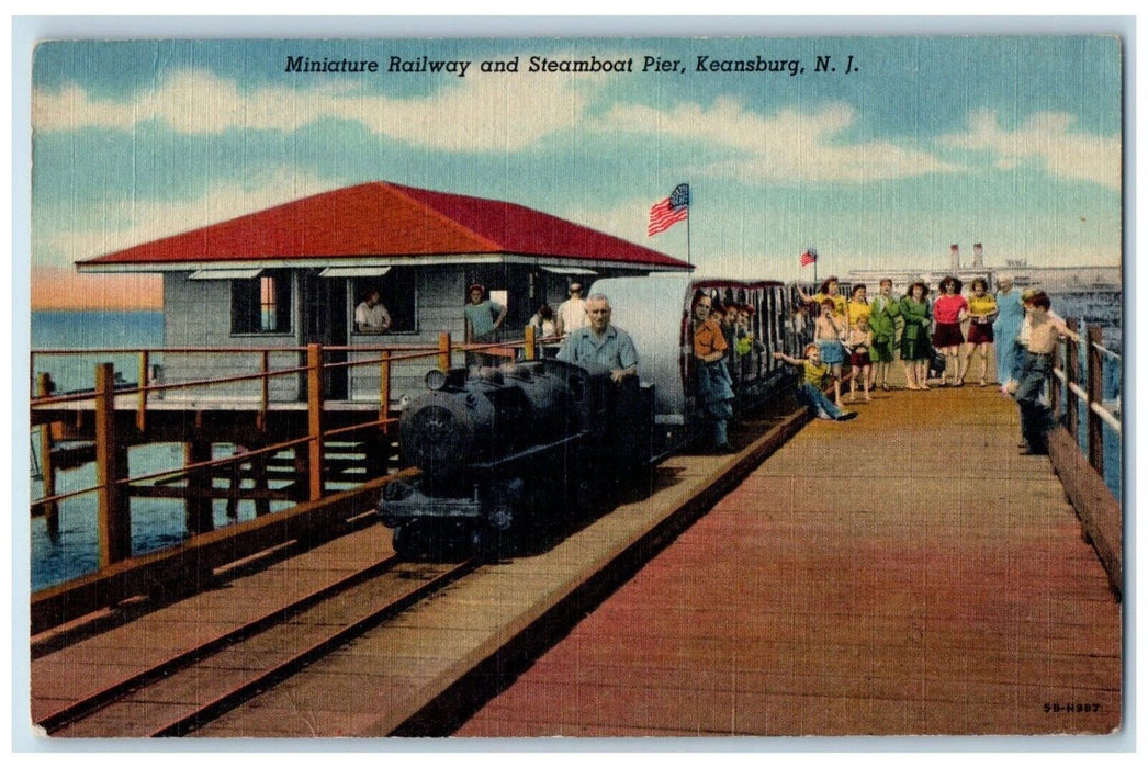 c1930's Miniature Railway And Steamboat Pier Keansburg New Jersey NJ Postcard