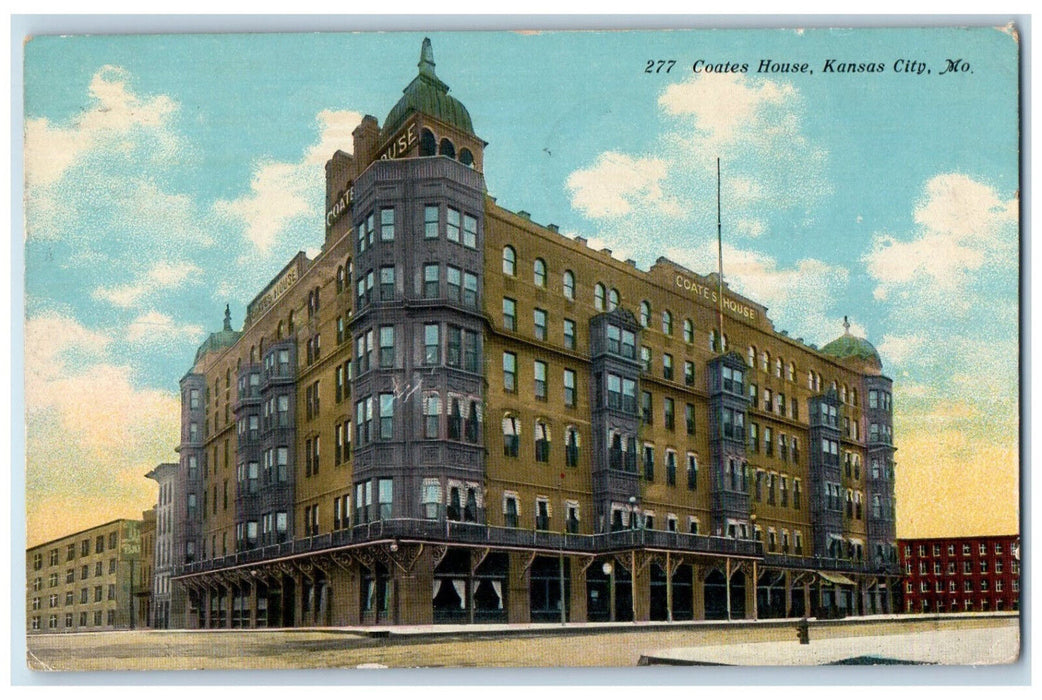 1911 Road View, Coates House, Kansas City Missouri MO Antique Posted Postcard