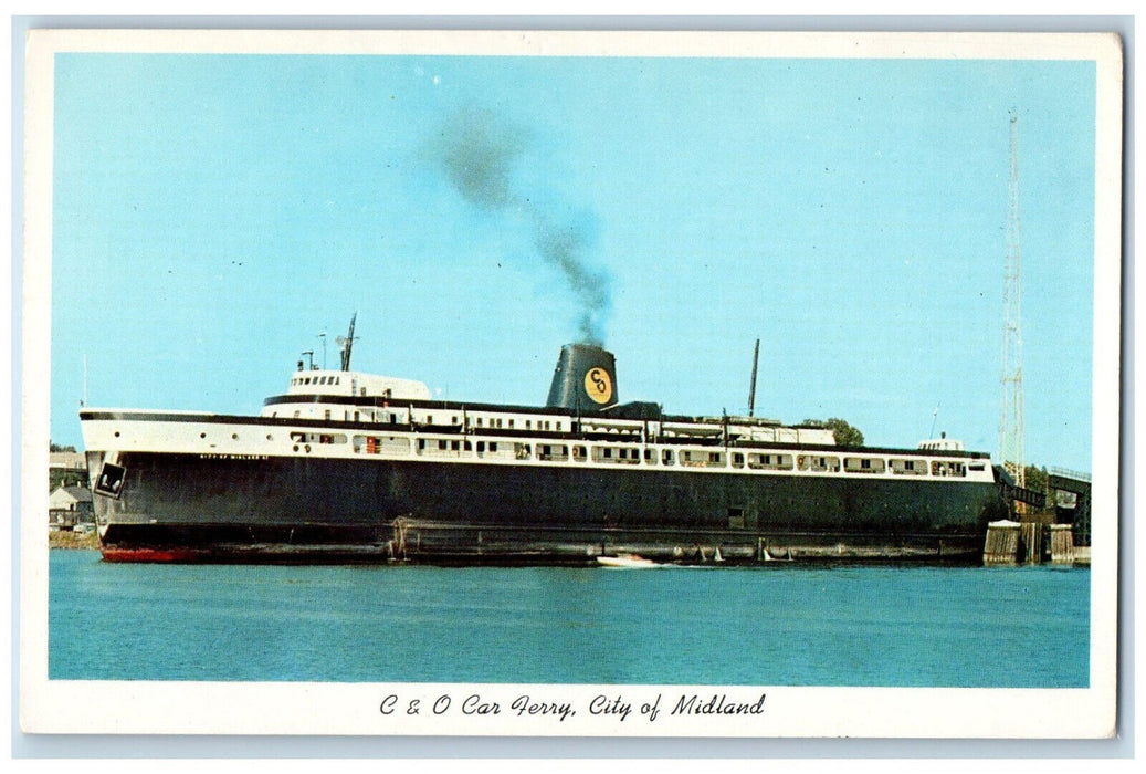 c1970's C & O Car Ferry City of Midland Short-cut Service Ludington MI Postcard