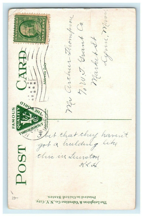 c1911 High School from City Hall Park, Haverhill, Massachusetts MA Postcard