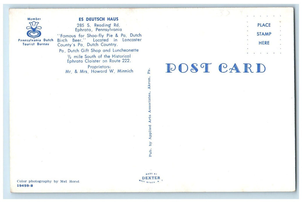 Es Deutsch Haus Penna Dutch Stuff Ephrata Pennsylvania PA Vintage Postcard