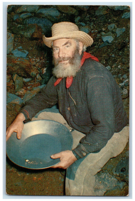 1963 Man Showing Gold, Gold Mining, Profitable Venture for Vacationers Postcard