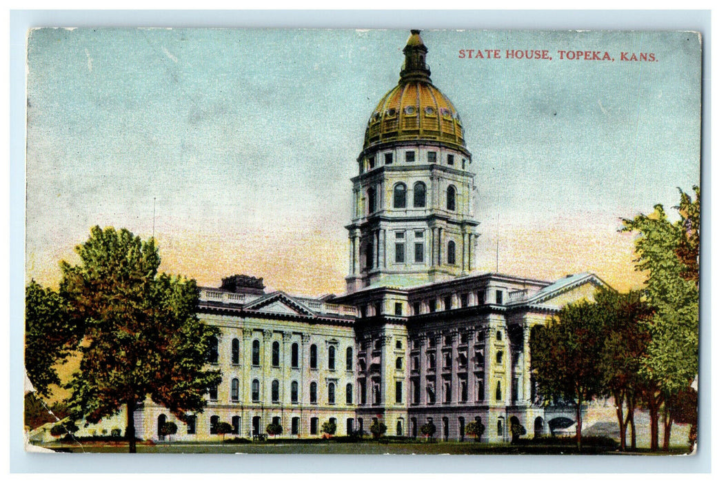 c1910s State House, Topeka Kansas KS Unposted Antique Postcard