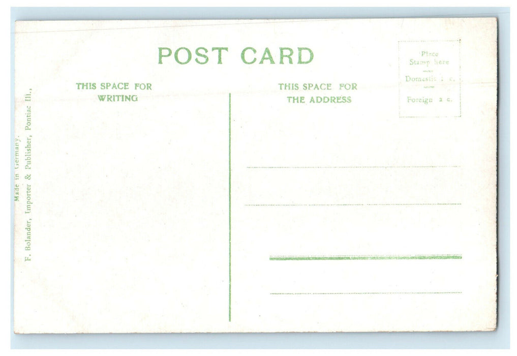 c1910 Public Library Pontiac Illinois IL Antique Unposted Postcard