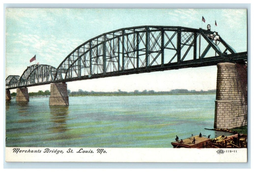 c1910's Merchants Bridge St. Louis Missouri MO Unposted Antique Postcard