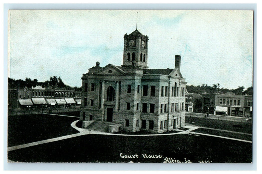 c1910s Court House, Albia Iowa IA Antique Unposted Postcard