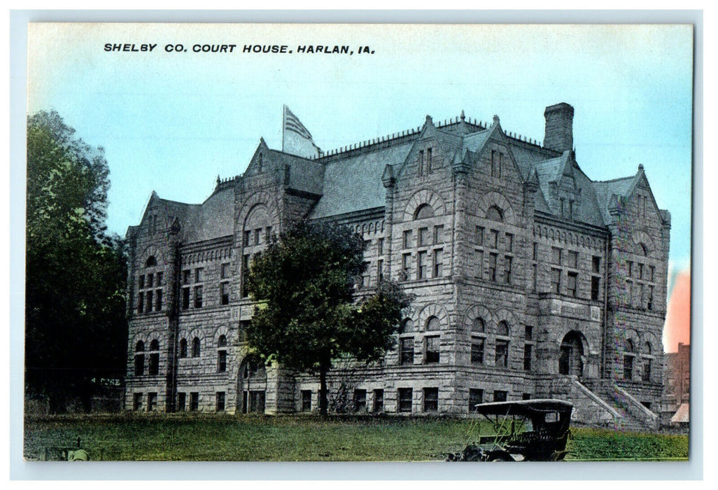 c1910s Shelby County Court House, Harlan, Iowa IA Antique Unposted Postcard