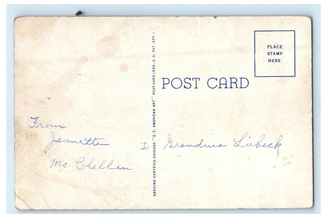 c1930's United States Post Office Huntington Indiana IN Vintage Postcard