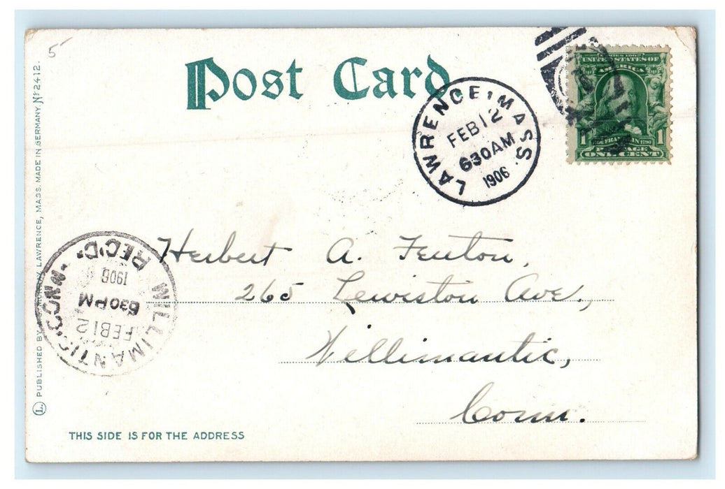 c1906 St. Mary's Convent, Lawrence, Massachusetts MA Antique Postcard