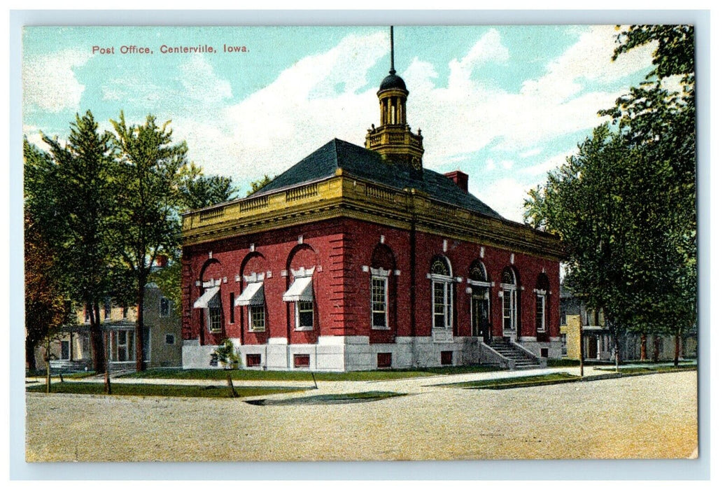 c1910's Post Office Street View Centerville Iowa IA Unposted Antique Postcard