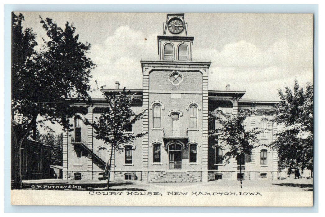c1910s Court House, New Hampton, Iowa IA Antique Unposted Postcard