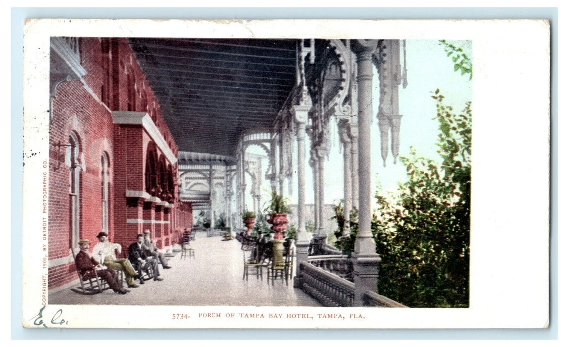 1904 Tampa Bay Hotel Porch Florida FL Substation 4 Posted Antique Postcard