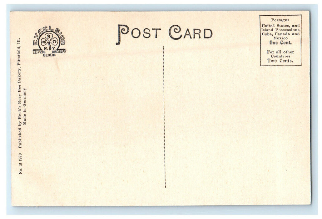 c1910 Carnegie Library Pittsfield, Illinois IL Unposted Antique Postcard