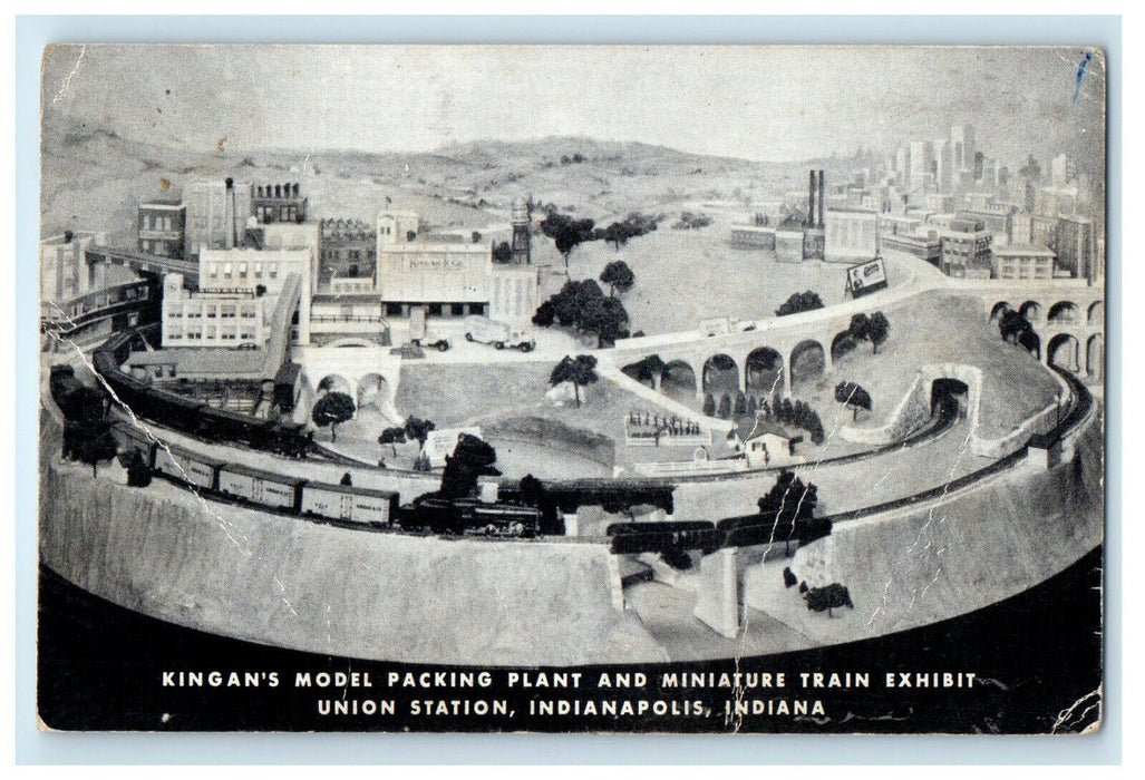 1949 Kingan's Model Packing Plant Union Station Indianapolis Indiana IN Postcard