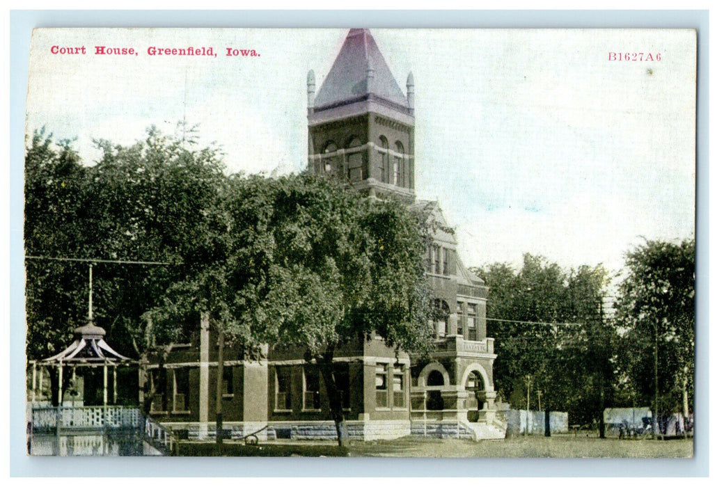 c1910s Court House Greenfield, Iowa IA Unposted Antique Postcard