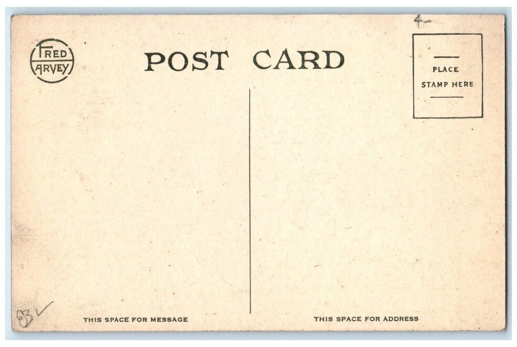 c1910's Santa Fe Station Depot Train Station Hotel Dodge City Kansas KS Postcard