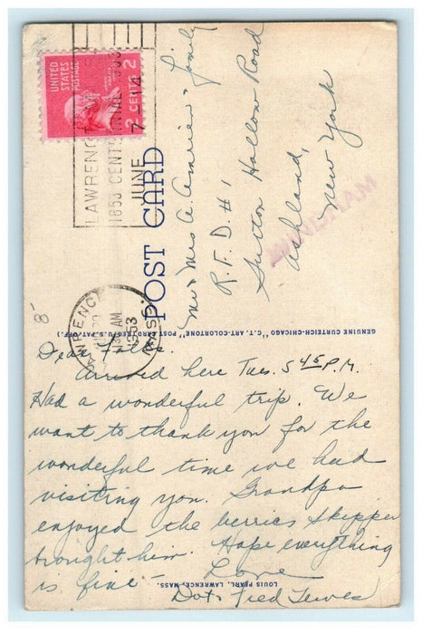 c1953 Queen City of Merrimac Valley, Lawrence, Massachusetts MA Postcard