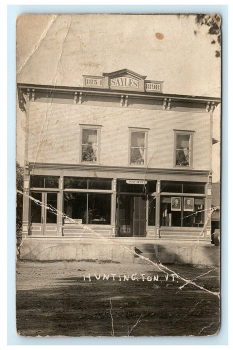 1908 Huntington Vermont VT Store Taft Election Posters RPPC Photo Postcard