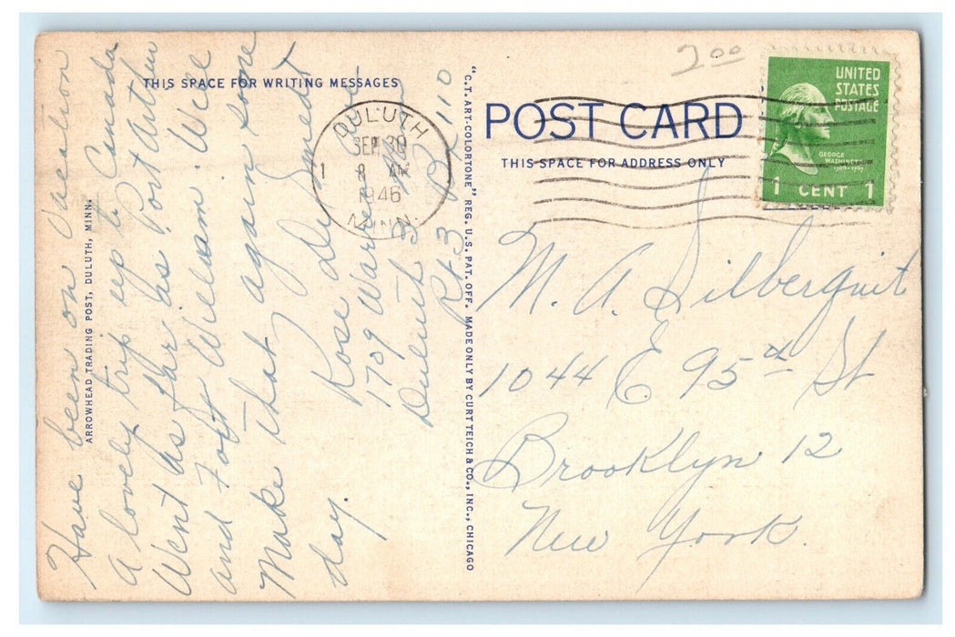 1946 Young Women's Christian Association Building, Duluth Minnesota MN Postcard