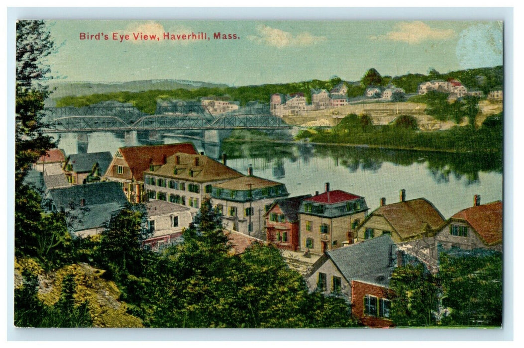 c1919 Aerial View of Houses, Haverhill, Massachusetts MA Antique Postcard