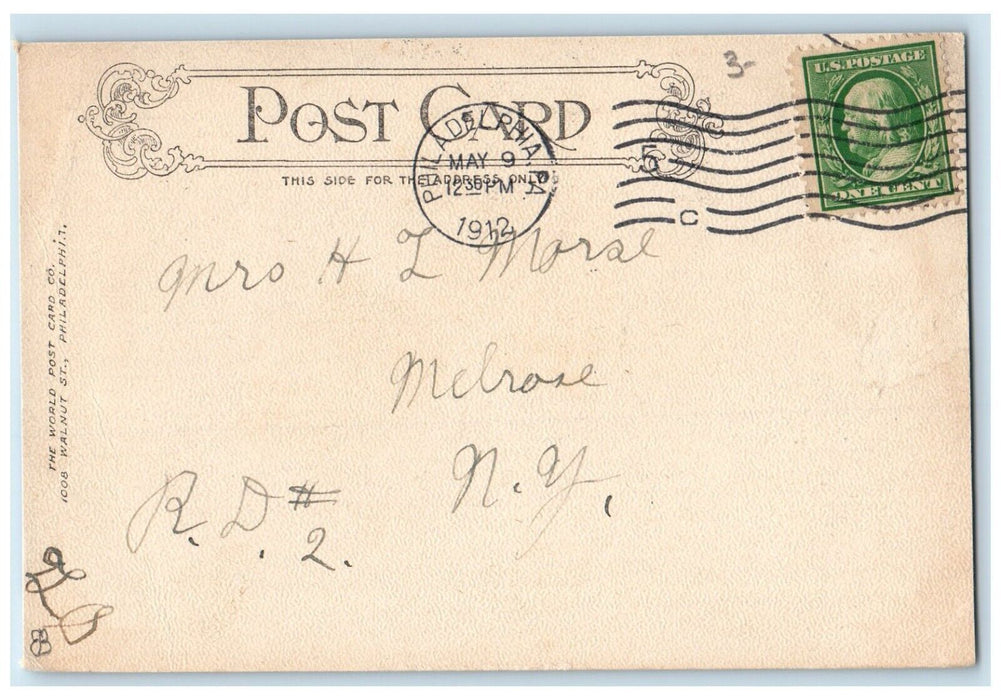 1912 U.S. Cruiser Washington Steamer Ship Philadelphia Pennsylvania PA Postcard