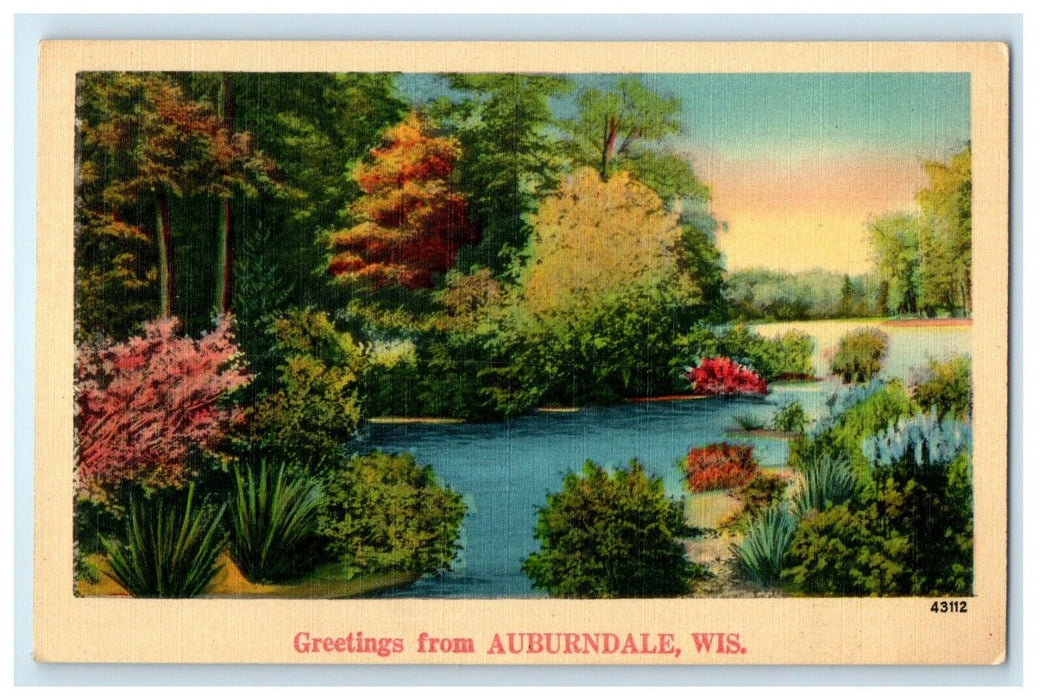 c1910's Greetings From Auburndale Wisconsin WI Antique Postcard