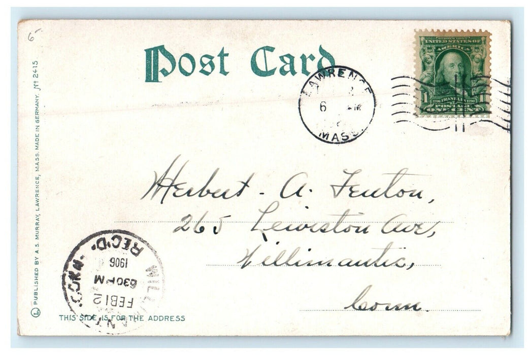 c1906 The Armory Lawrence, Massachusetts MA Antique Posted Postcard