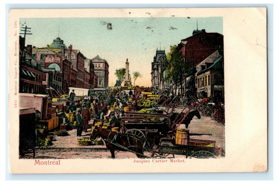 1904 Montreal Canada Jacques Cartier Market Posted Antique Postcard