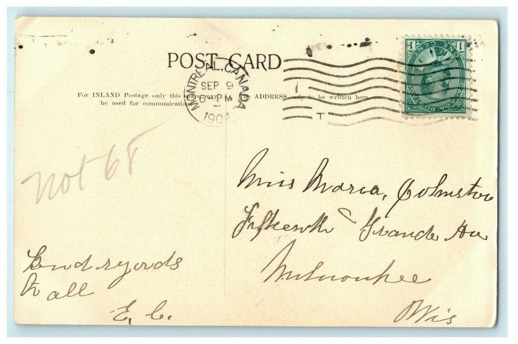 1904 Montreal Canada Jacques Cartier Market Posted Antique Postcard