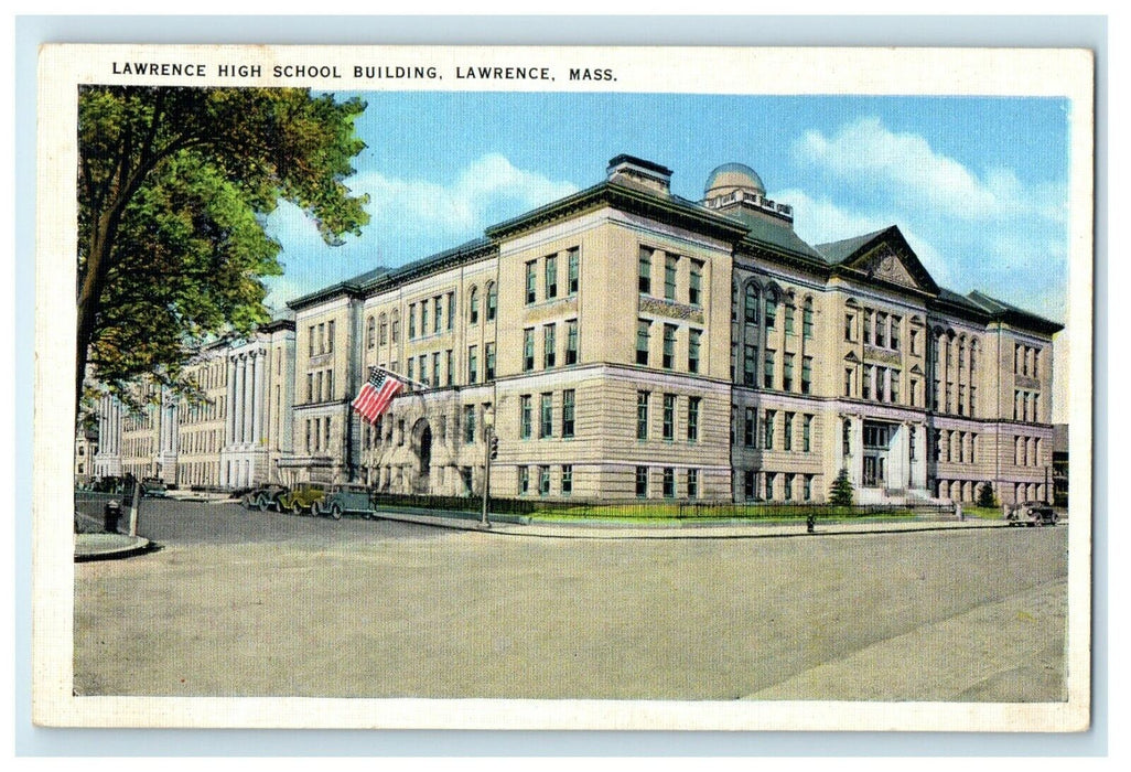 c1914 Lawrence High School Building, Lawrence, Massachusetts MA Postcard