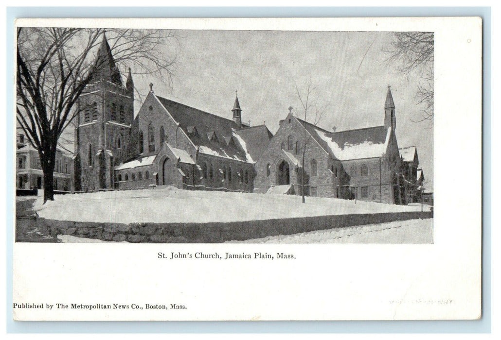 c1905 St. John Church Jamaica Plain, Massachusetts MA Antique Postcard