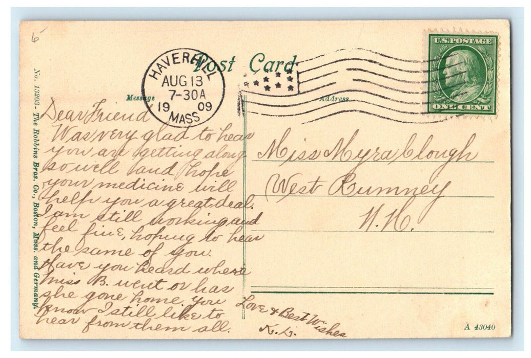 c1909 Historical Society, Haverhill, Massachusetts MA Antique Postcard