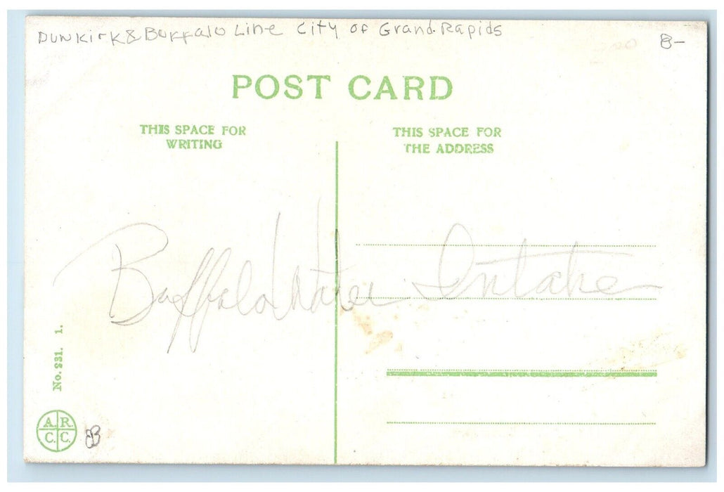 A Boat In Lake Erie Steamer Ship Dunkirk & Buffalo City Of Grand Rapids Postcard