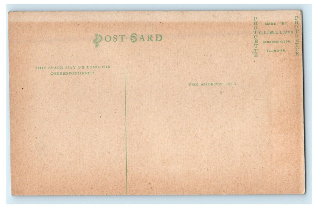 c1910's Illinois Hotel Building Street View Bloomington IL Antique Postcard