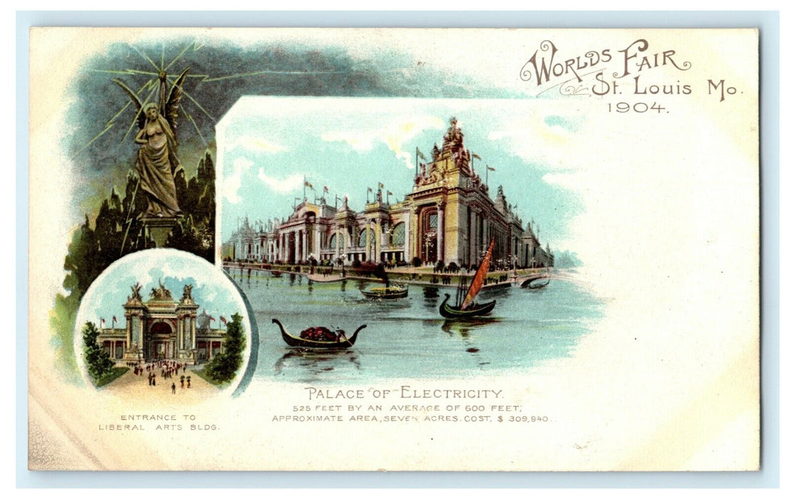 1904 Palace Electricity Liberal Arts St. Louis World's Fair Unposted Postcard