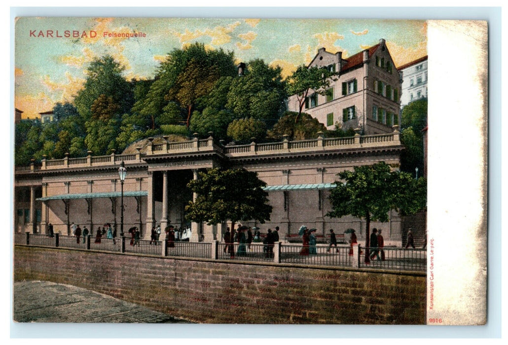 1902 Gruss Aus Karlsbad Germany Posted Antique Stamps Postcard
