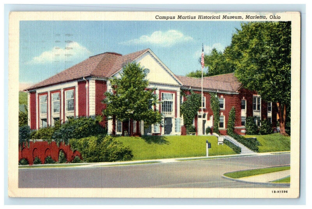 1946 Campus Martius Historical Museum Street View Marietta Ohio OH Postcard