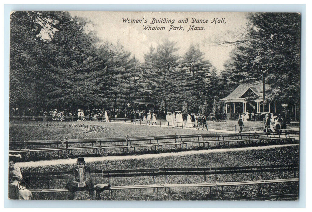 c1910s View of Women's Building Dance Hall Whalom Park Massachusetts MA Postcard