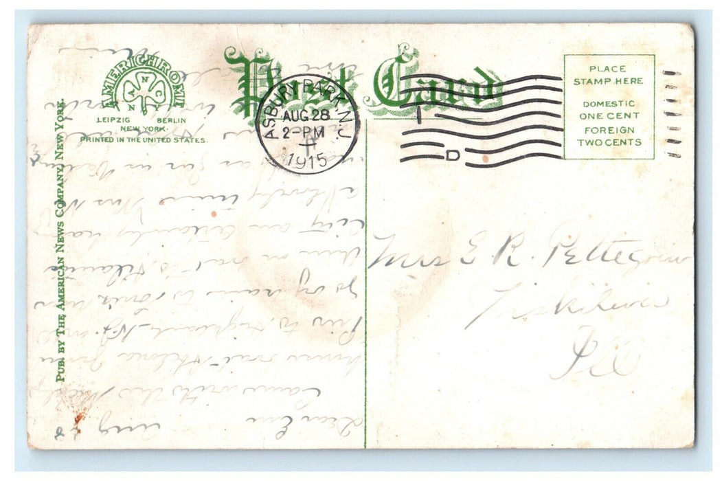 1915 Navesink Avenue, South from Public School Highlands New Jersey NJ Postcard