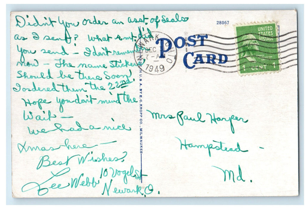 1949 Hotel Stamey Hutchinson Kansas KS Posted Vintage EC Kropp Postcard