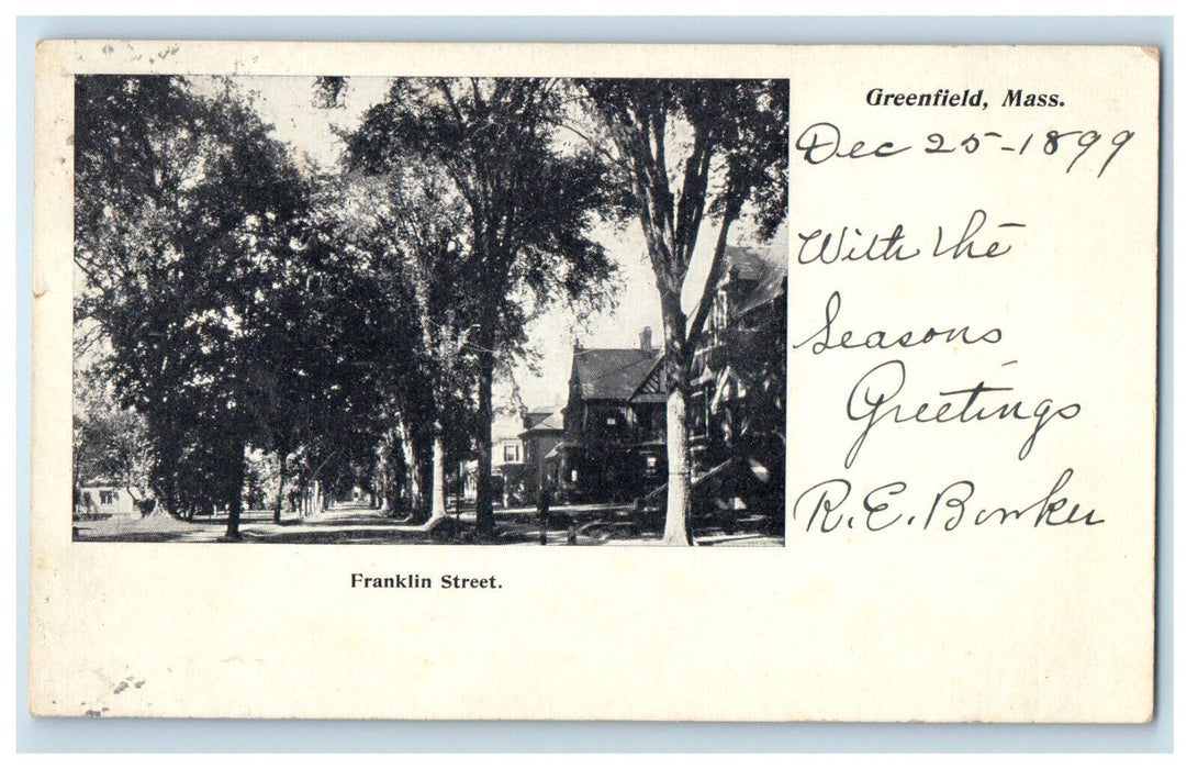 1899 Franklin Street, Greenfield Massachusetts MA Posted Antique PMC Postcard